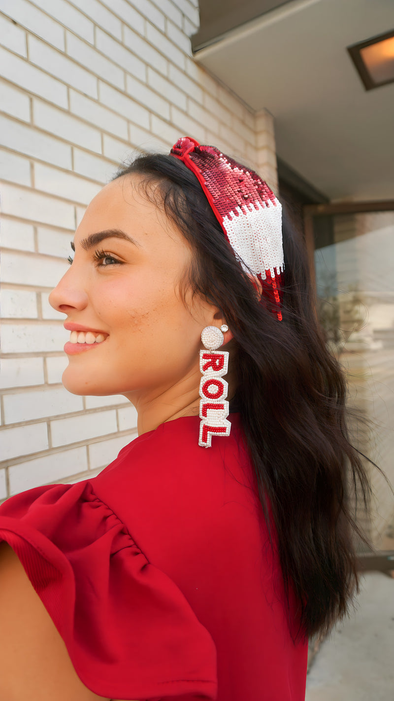 ALABAMA RED AND WHITE HEADBAND-Sissy Boutique-Sissy Boutique