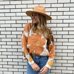 Tan Floral Sweater Sissy Boutique