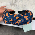 MICHELLE MCDOWELL NAVY AND ORANGE SPECKLED TIGER HEADBAND-Michelle McDowell-Sissy Boutique
