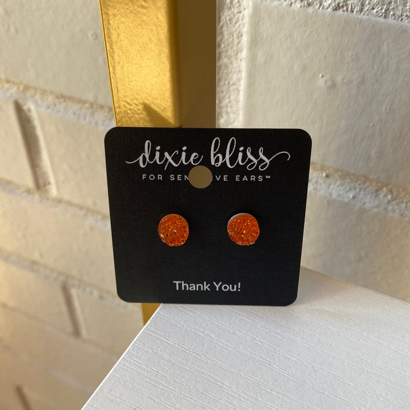 Dixie Bliss - Orange Druzy Studs Sissy Boutique