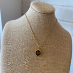 Onyx and Gold Initial Necklace Sissy Boutique