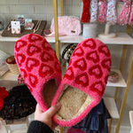 Pink Slippers With Red Hearts Sissy Boutique