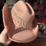 MAUVE COWBOY HAT WITH SILVER DIAMOND DETAILING-Sissy Boutique-Sissy Boutique