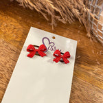 Red Bow Studs Sissy Boutique