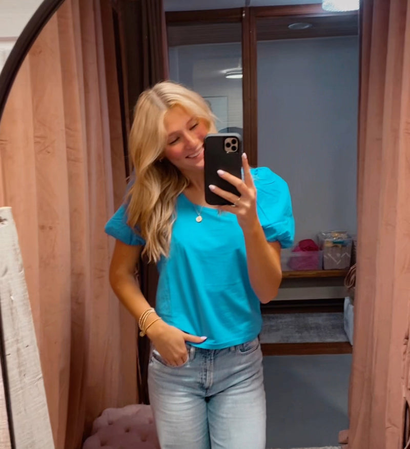 MICHELLE MCDOWELL BLUE SHAY TOP-Michelle McDowell-Sissy Boutique