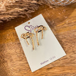 FLOPPY GOLD BOW EARRINGS-Sissy Boutique-Sissy Boutique