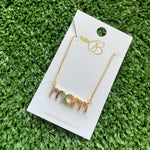 Gold MOM Multi Colored Diamond Necklace-Sissy Boutique-Sissy Boutique