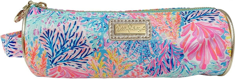 LILLY PULITZER CUTE PENCIL CASE, COLORFUL ZIPPER POUCH FOR OFFICE SUPPLIES, SMALL TRAVEL BAG WITH CARRYING HANDLE, SPLASHDANCE-Sissy Boutique-Sissy Boutique