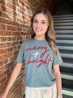 Merry And Bright Tee With Peppermint Sissy Boutique