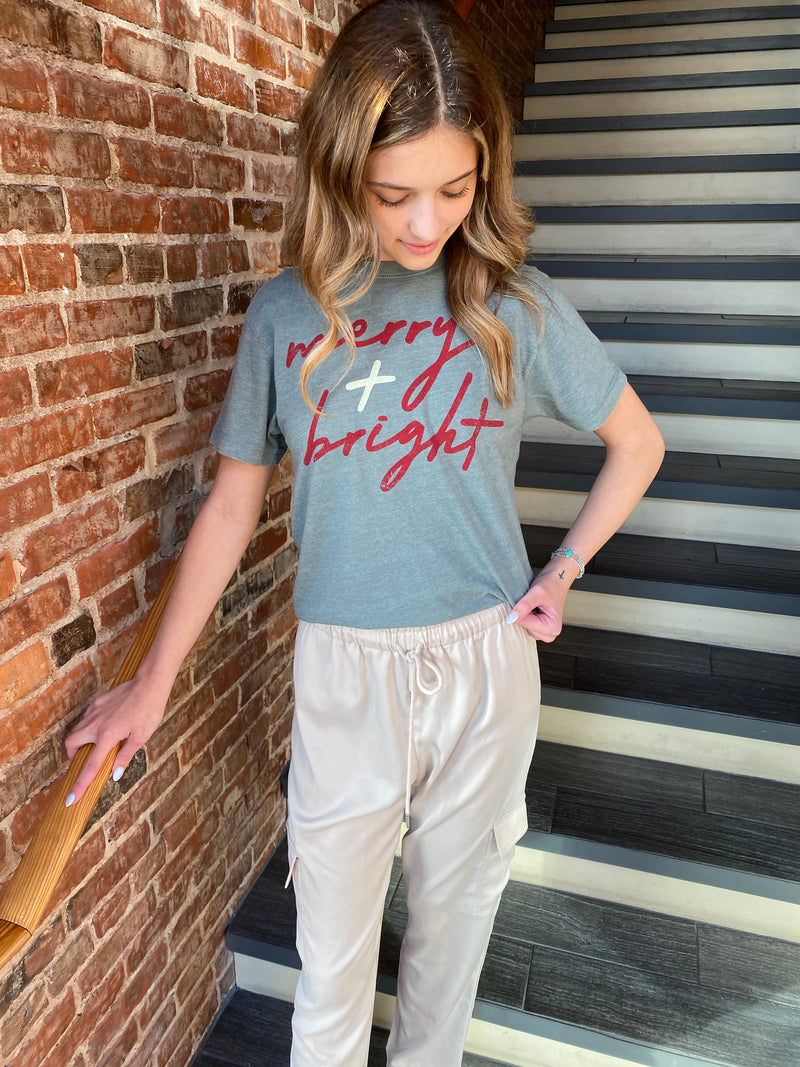 Merry And Bright Tee With Peppermint Sissy Boutique