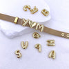 18K Gold Plated Letter Charms for Slide Bracelet (Side Slot)
