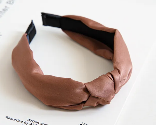 BROWN SATIN HEADBAND-Sissy Boutique-Sissy Boutique