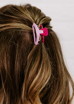 OPEN BETTER HALF TINY HAIR CLAW CLIP PINK AND FUCHSIA TELETIE-Sissy Boutique-Sissy Boutique