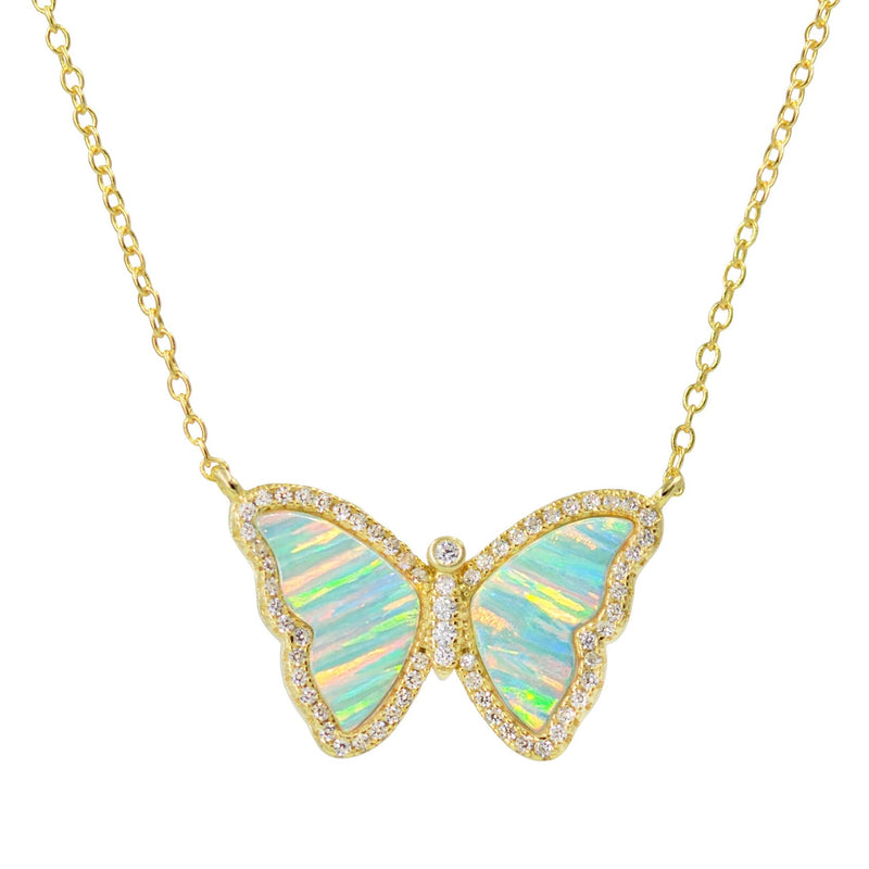 OPAL BUTTERFLY NECKLACE WITH STRIPES|KAMARIA-Kamaria Jewelry-Sissy Boutique