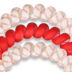 Baseball - Large Spiral Hair Coils, Hair Ties, 3-pack-TELETIES-Sissy Boutique