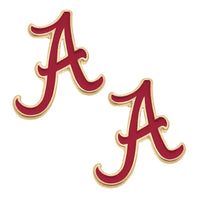 Alabama Crimson Tide Enamel Stud Earrings in Crimson | Canvas Style