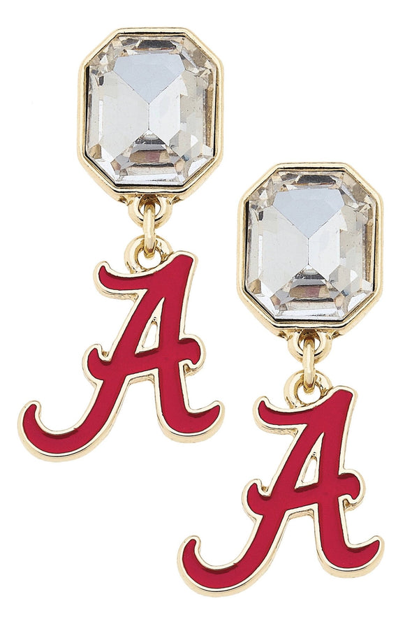 Alabama Crimson Tide Rhinestone Enamel Logo Earrings | Canvas Style