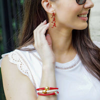 Alabama Crimson Tide Triple Drop Enamel Earrings in Crimson | Canvas Style