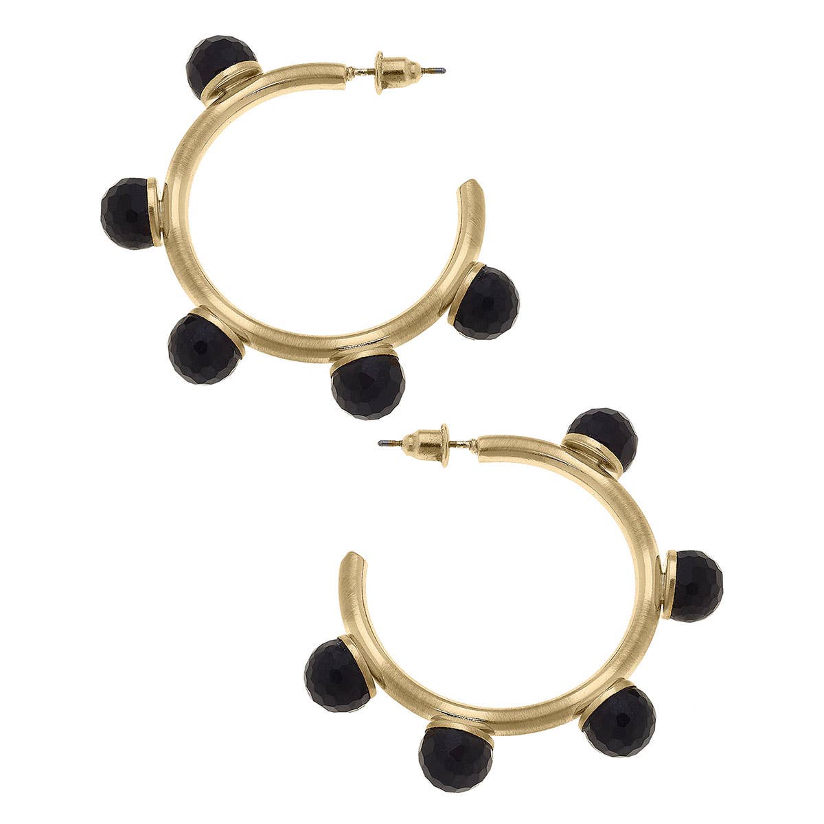 Allison Resin Beaded Hoop Earrings | Canvas Style