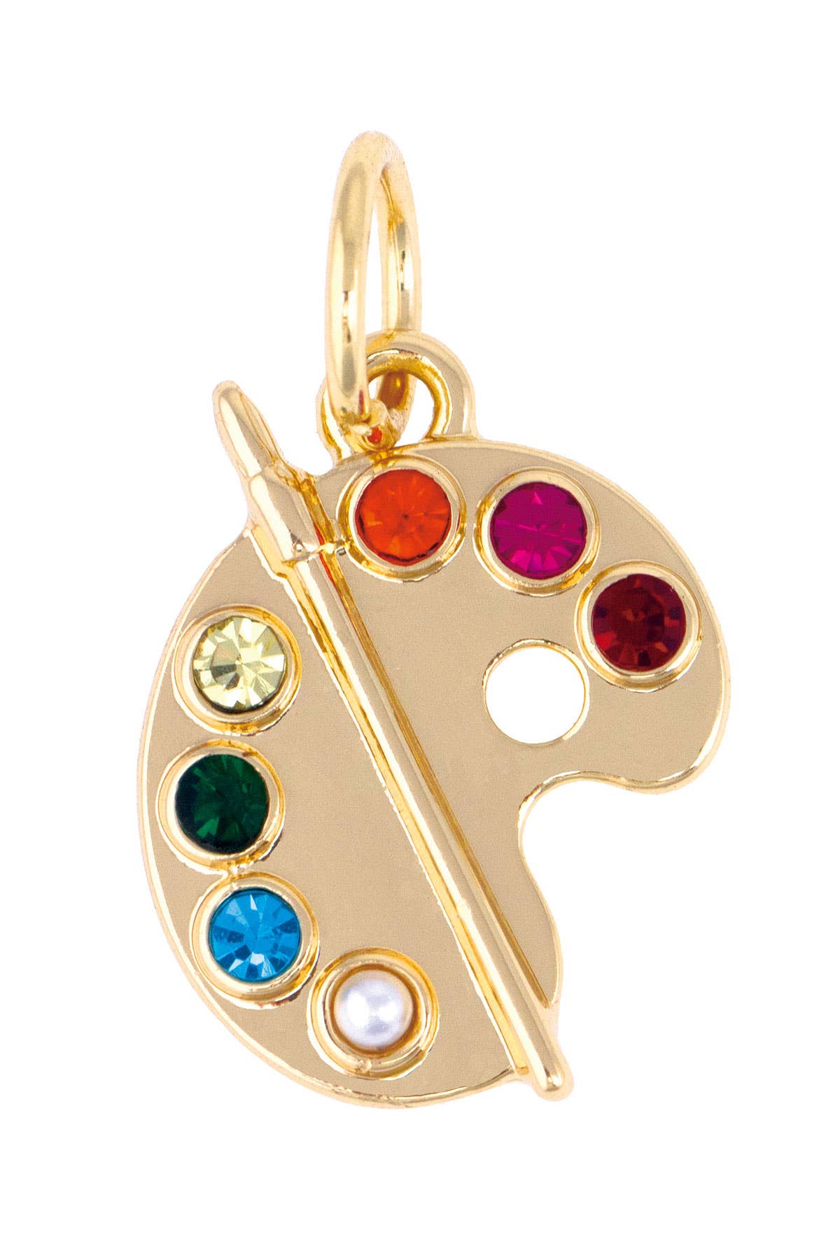 Artist Palette Charm in Shiny Gold | Canvas Style