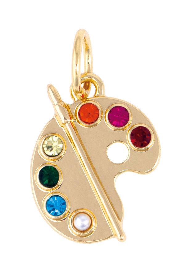 Artist Palette Charm in Shiny Gold | Canvas Style