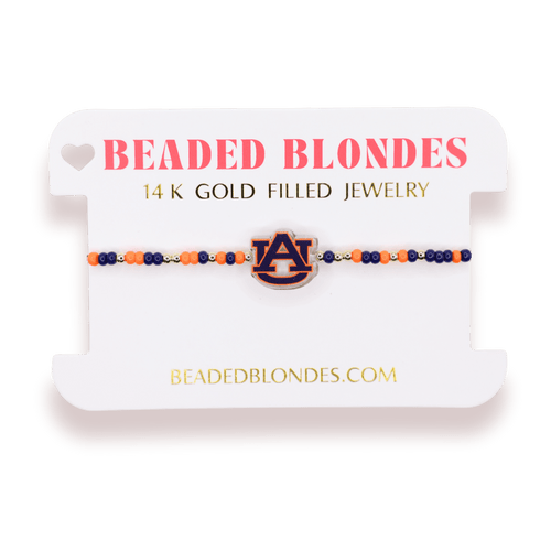 Auburn Logo Bracelet on Color: Standard 6.75 Inch | Beaded Blondes