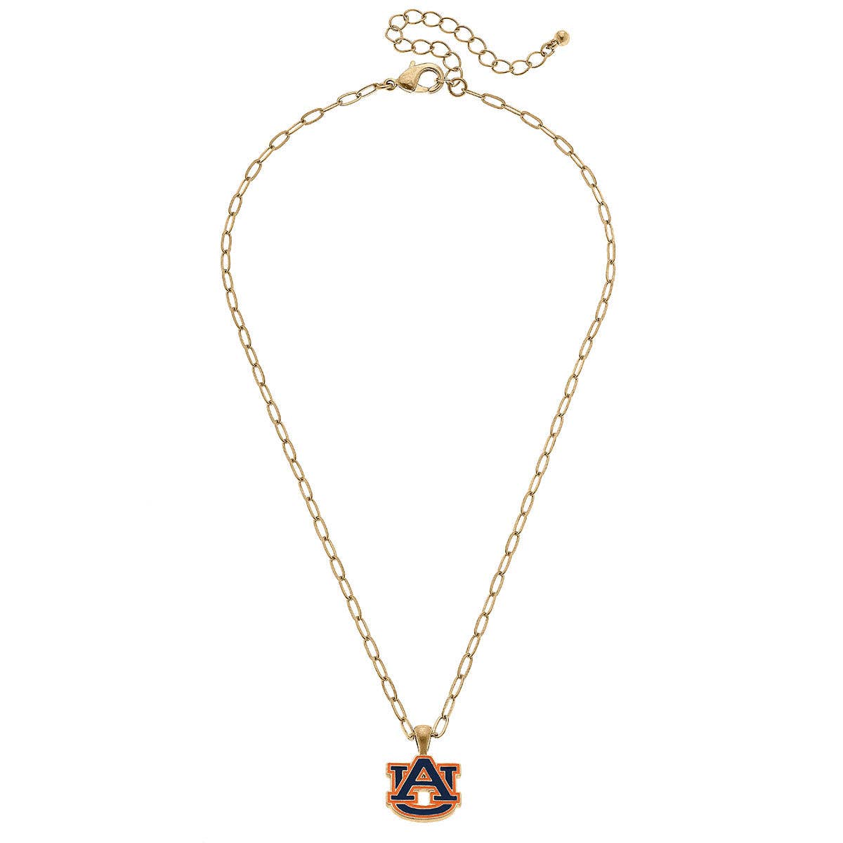 Auburn Tigers Enamel Pendant Necklace in Navy/Burnt Orange | Canvas Style