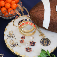 Auburn Tigers Enamel Stud Earrings in Burnt Navy/Orange | Canvas Style