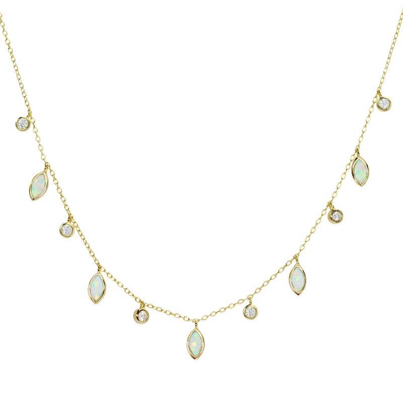 DROPS OF SPRING OPAL CHOKER NECKLACE |KAMARIA-Kamaria Jewelry-Sissy Boutique