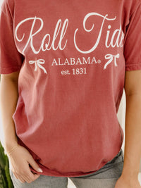 Bama Established Bows Crimson Comfort Colors Tee | LivyLu