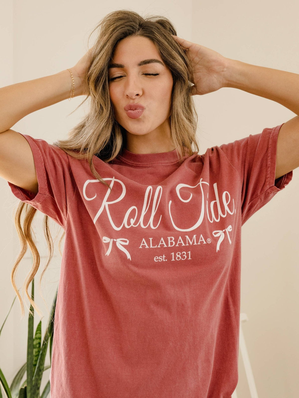 Bama Established Bows Crimson Comfort Colors Tee | LivyLu
