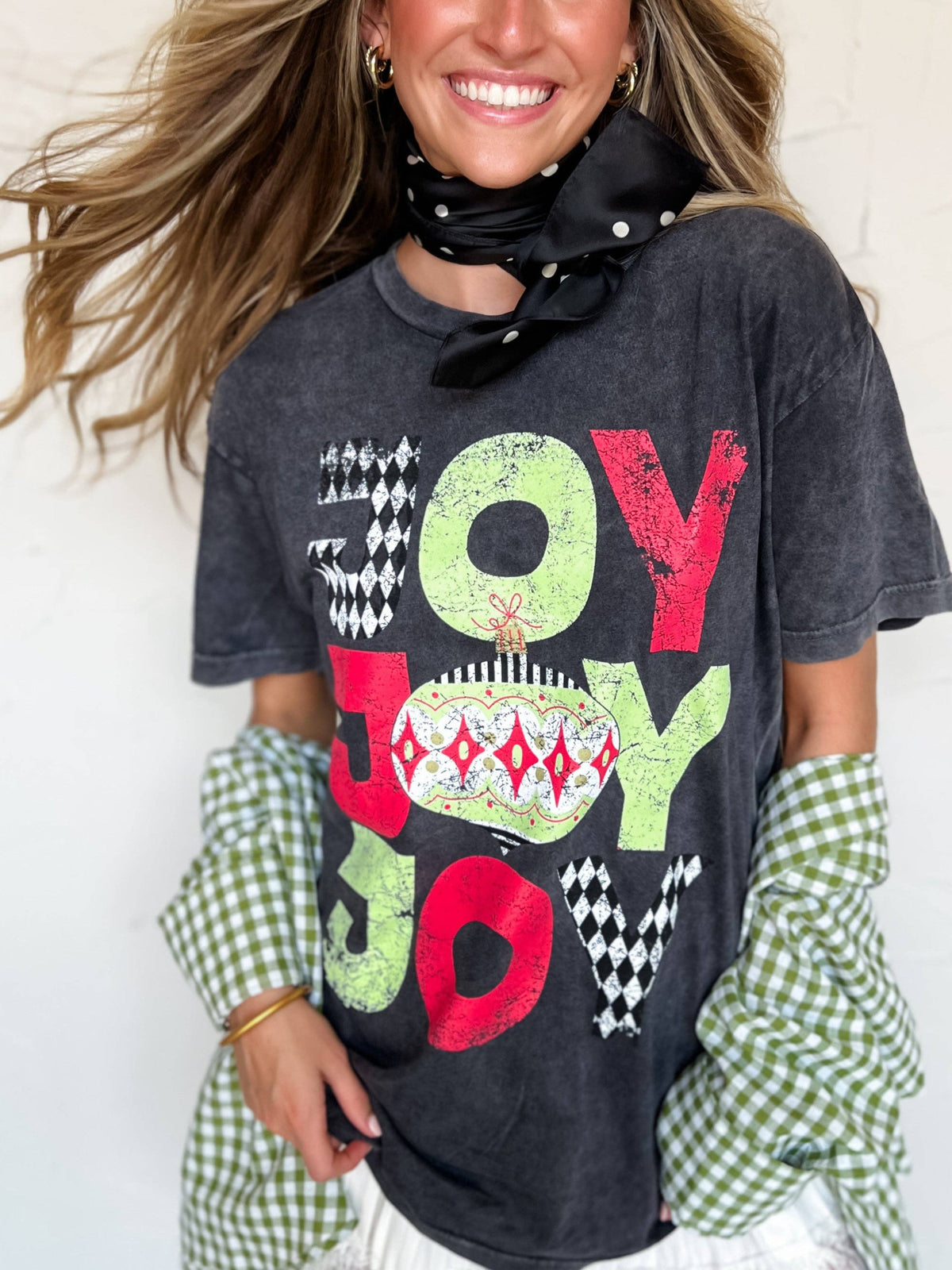 Joy Stacked Christmas Graphic T-Shirt | Pierce + Pine