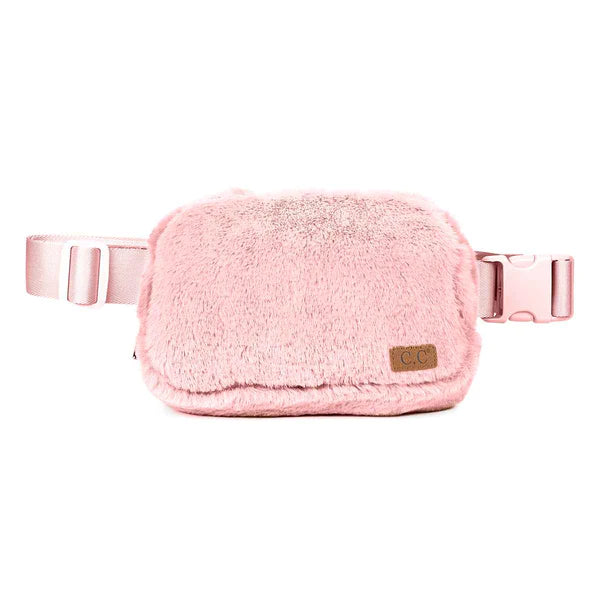 C.C PINK SILKY FUR FANNY PACK-Sissy Boutique-Sissy Boutique
