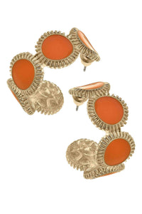 Bianca Fluted Enamel Disc Hoop Earrings | Canvas Style
