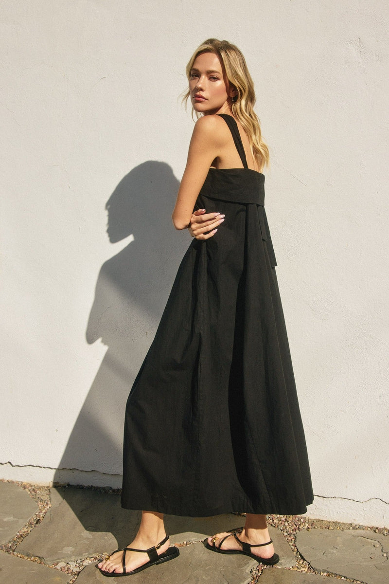 Buy Black Cotton Halter Neck Maxi Dress Online | Sissy Boutique