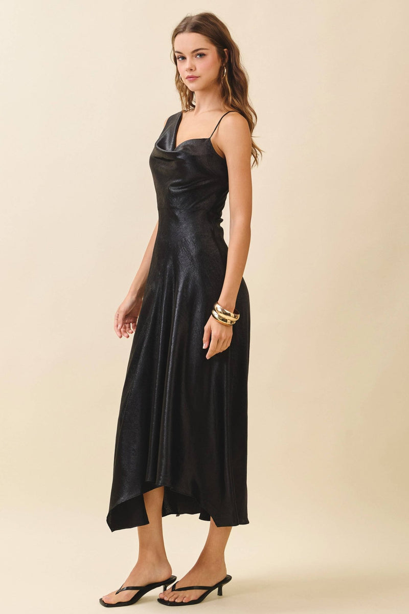 Warning Shot Metallic Midi Dress