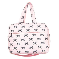 Black & Pink Mini Bows Duffel Weekender | Katydid
