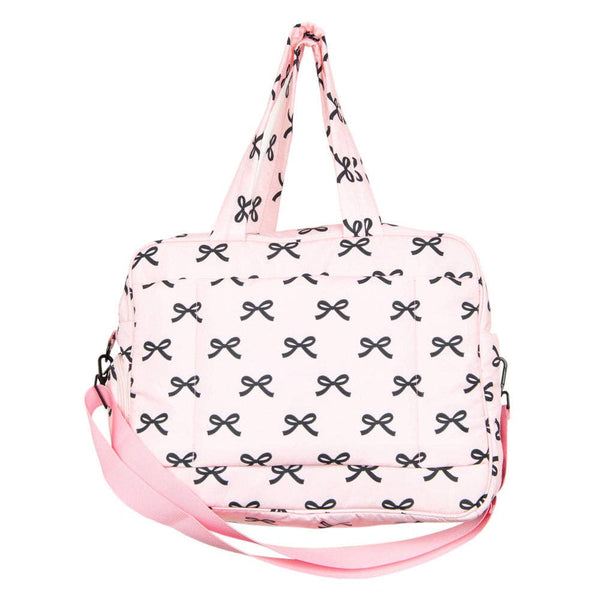 Black & Pink Mini Bows Duffel Weekender | Katydid