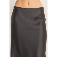 Black Satin Midi Skirt | HYFVE