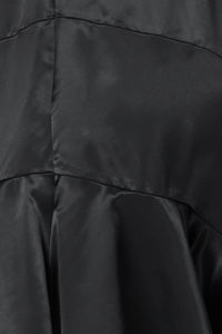 Black Satin Solid Sleeveless Mock Halter Neck Mini Dress | B I G H I T Fashion