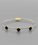 GOLD AND SILVER CABLE AND ONYX BRACELET-Sissy Boutique-Sissy Boutique