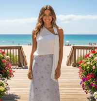 Blue Floral Chiffon Maxi Skirt | Baevely by Wellmade USA