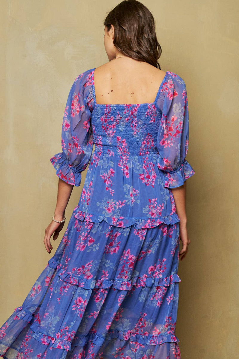 chinese dress ladies Millà Women's Strapless Maxi Dress With-Flowered Patte - Purple main image 1