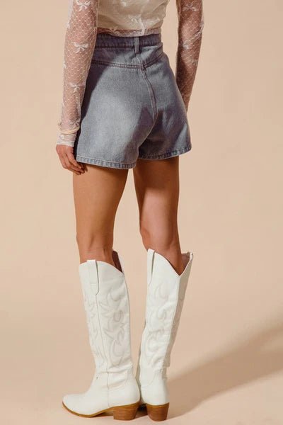 Bow Ribbon Knot Pocket Denim Shorts | So Me