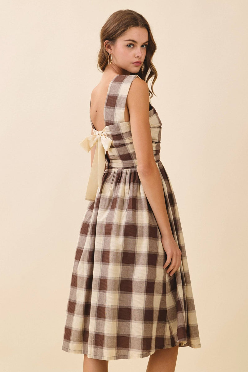 brown plaid midi dress I Believe In You Beaded Mini Dress Wine