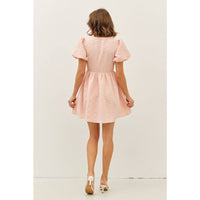 BUBBLE TEXTURED BOW TIE FRONT MINI DRESS | idem ditto