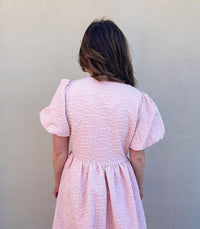 BUBBLE TEXTURED BOW TIE FRONT MINI DRESS | idem ditto