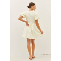 BUBBLE TEXTURED BOW TIE FRONT MINI DRESS | idem ditto