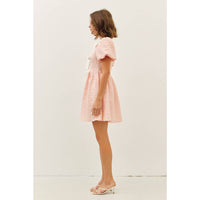 BUBBLE TEXTURED BOW TIE FRONT MINI DRESS | idem ditto