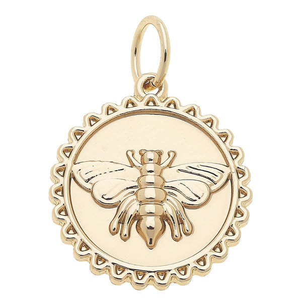 Bumble Bee Medallion Charm in Shiny Gold | Canvas Style